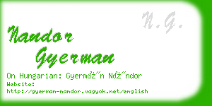 nandor gyerman business card